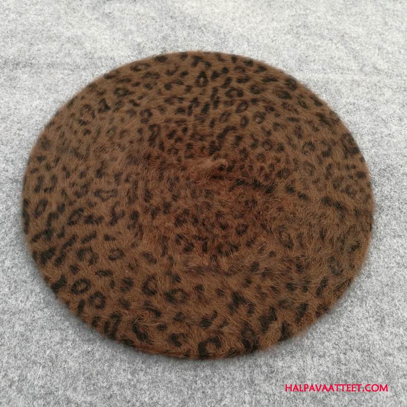 Naisten Hattu Verkossa Kanihiukset Painettu Maalari Leopardi Suuri Punainen