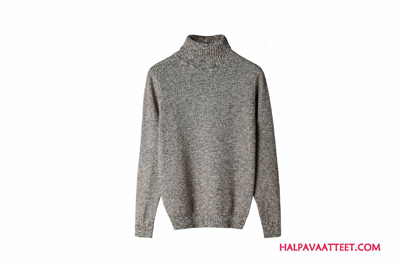 Miesten Villapaita Netistä Miehille Pullover Talvi Neulottu Paita Casual Tumman Harmaa