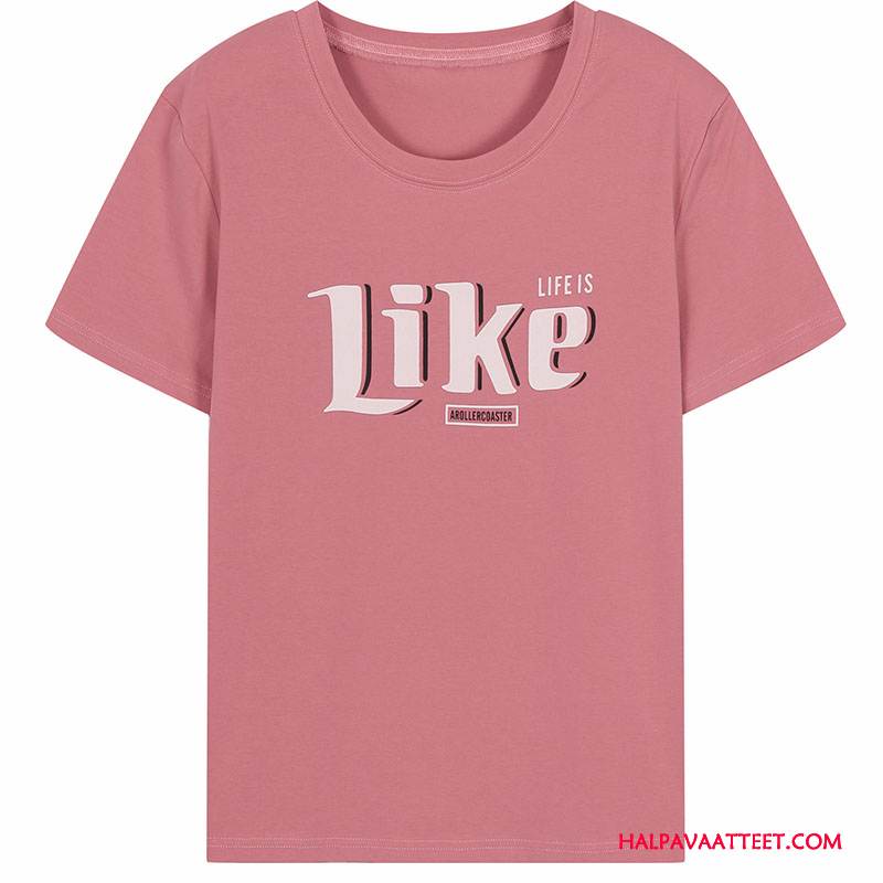 Naisten T-paidat Halvat Löysät T-paita Takki Opiskelija Trendi Pinkki